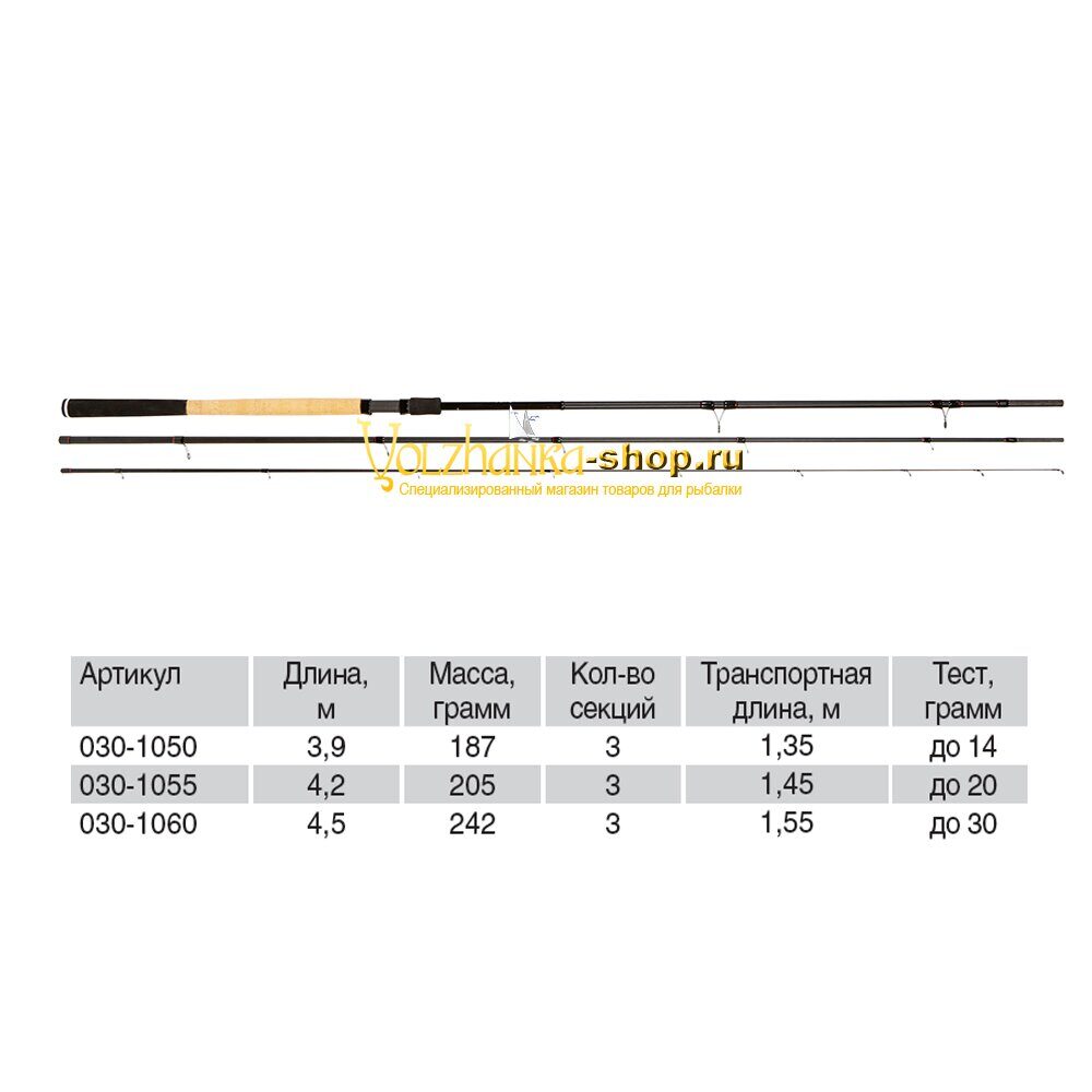Volzhanka მატჩის ჯოხი Volzhanka Pro Sport Inferno 15ft 30g, 4.5 მ, ტესტი 30 გ