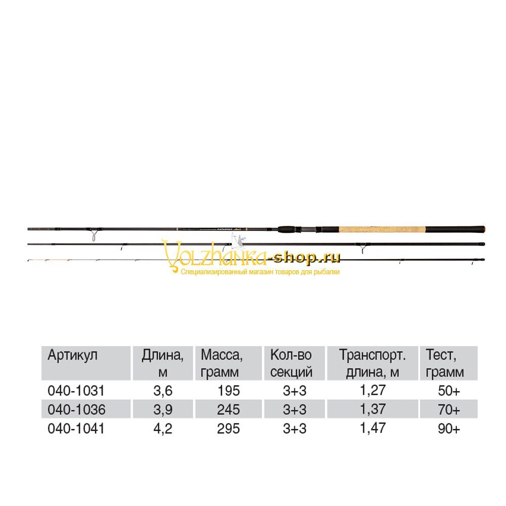 Volzhanka ფიდერი Volzhanka Pro Sport Catapults LS 13ft, 3.9 მ, ტესტი 70+ გ