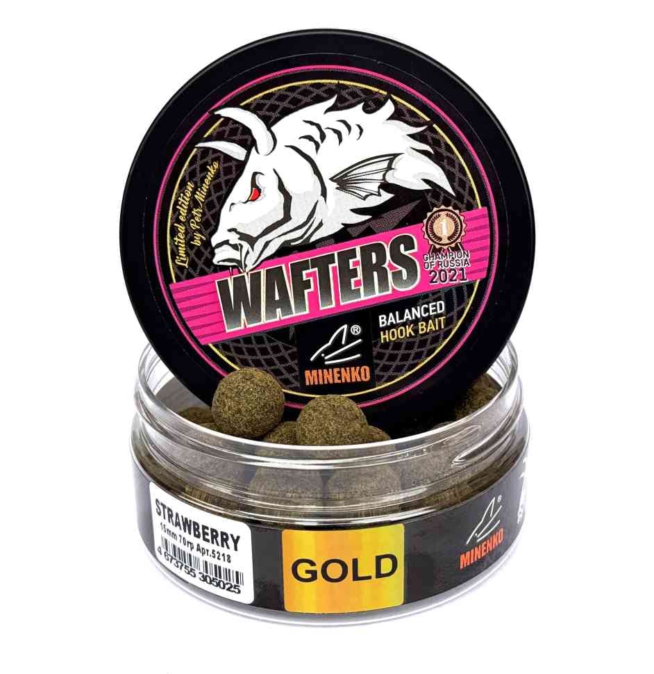 ნეიტრალური ტივტივადობის ბოილები WAFTERS GOLD მოფრქვეული STRAWBERRY (მარწყვი) 15 მმ