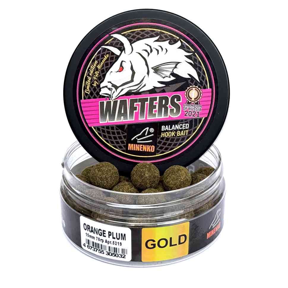 ნეიტრალური ტივტივადობის ბოილები WAFTERS GOLD მოფრქვეული ORANGE PLUM (ნარინჯისფერი ქლიავი) 15 მმ