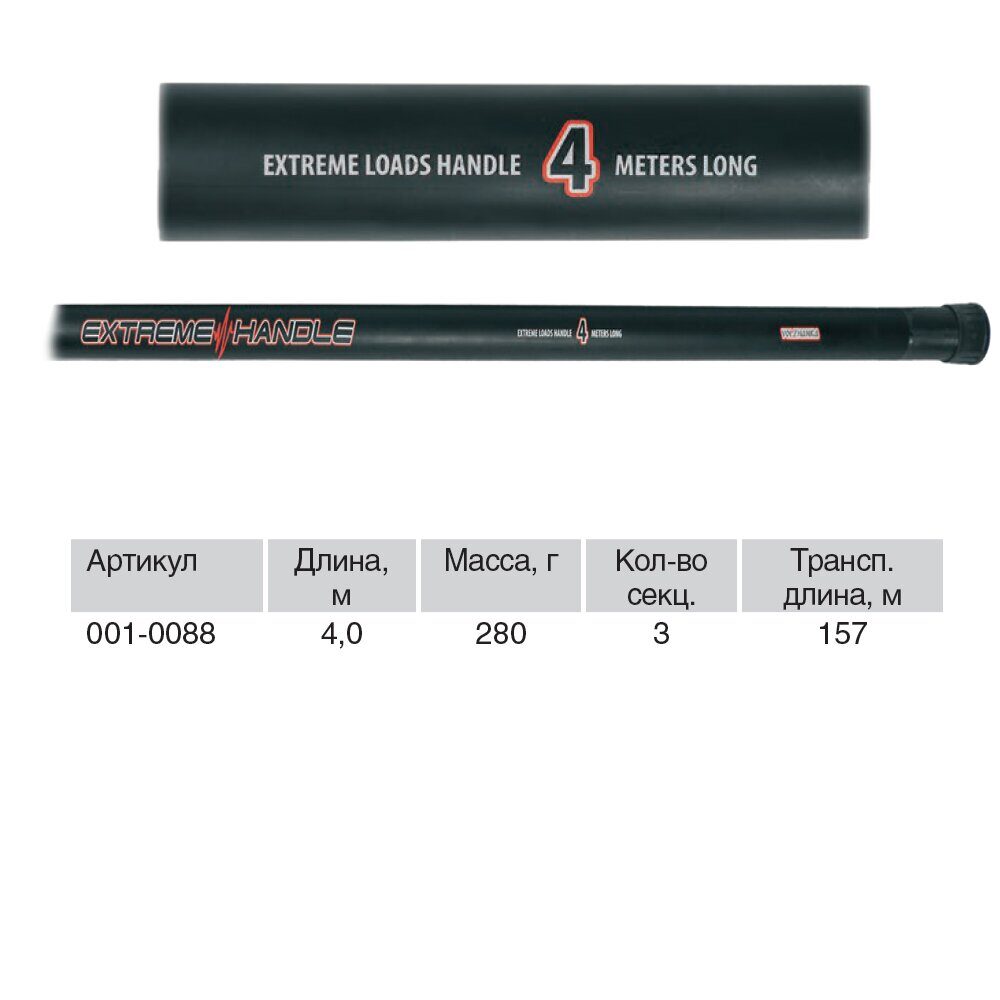 Volzhanka ამოსაყვანი ბადის ტარი Volzhanka Pro Sport Extreme Handle, 4 მ